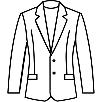 black outline suit jacket front view clip art preview