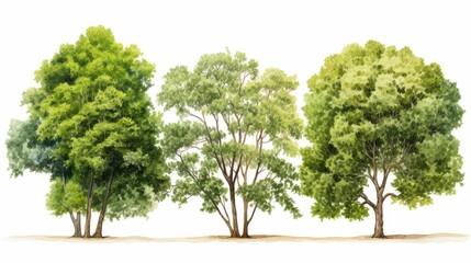 Tree with watercolor style isolated on white background