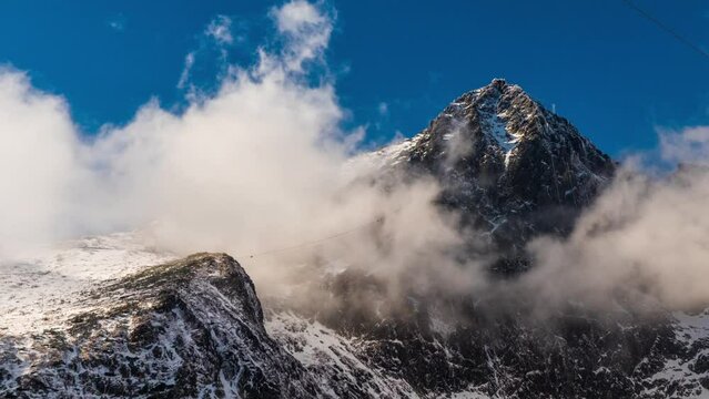 TATRAS, SLOVAKIA - OCTOBER 31 2016: The lift on the Lomnicky stit in High Tatras. Tatra Mountains, Tatras or Tatra, are a mountain range that form a natural border between Slovakia and Poland.