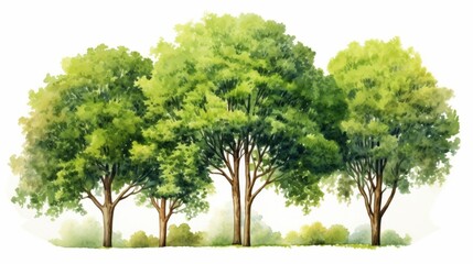 Plant tree with watercolor style isolated on white background