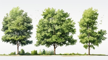 Obraz premium Plant tree with watercolor style isolated on white background