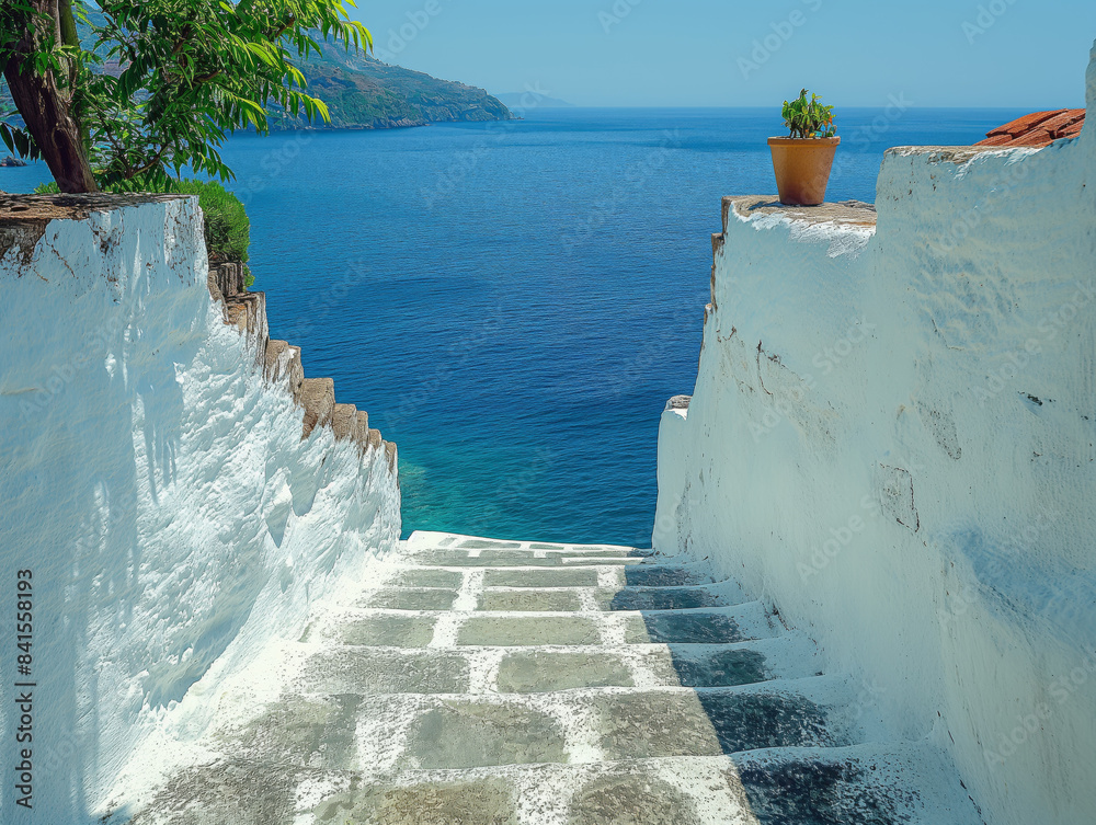 Canvas Prints treppe, griechenland, santorin