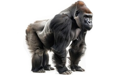 Eastern Gorilla full body clearly photo on white background , 