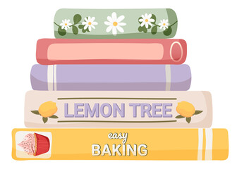 Book stack png sticker, cute illustration, transparent background