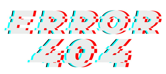 Error 404 word png glitch font, transparent background