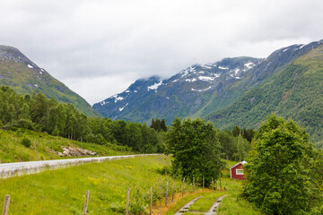Norway landscape on a cloudy summer day