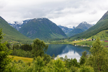 Norway landscape on a cloudy summer day