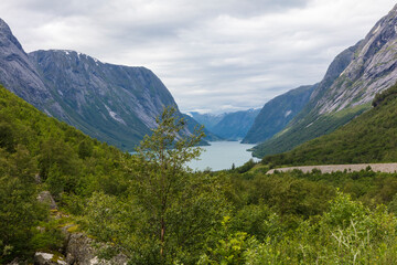 Fototapeta premium Norway landscape on a cloudy summer day