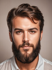 bearded handsome male portrait