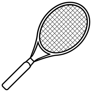 recommend clip art: Tennis racket outline coloring book page line art drawing