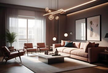 Photo modern style conceptual interior room 3d illustration