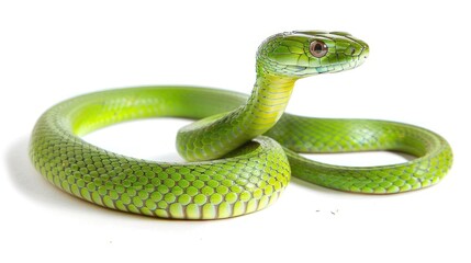 Fototapeta premium Eastern Hognose Snake full body clearly photo on white background , s