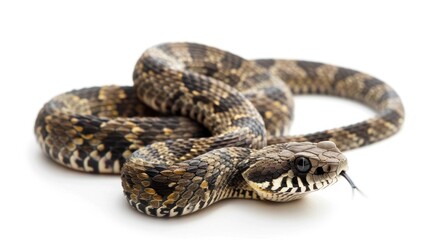 Obraz premium Eastern Hognose Snake full body clearly photo on white background , 
