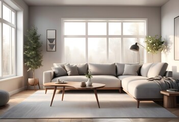 Fototapeta premium Photo modern style conceptual interior room 3d illustration