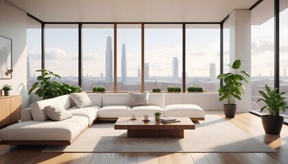 Fototapeta premium Photo modern style conceptual interior room 3d illustration