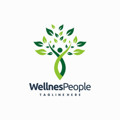 tree people wellness logo, people tree logo, wellness logo