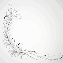 Obraz premium a black and white floral design on a white background