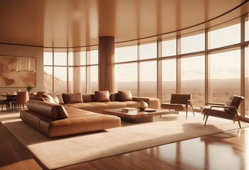 Photo modern style conceptual interior room 3d illustration