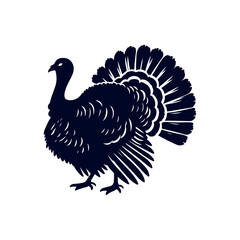 Turkey silhouette Clip art isolated vector illustration on white background