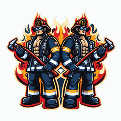 Obraz premium logo symbol of the profession of a firefighter
