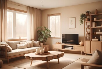 Fototapeta premium Photo modern style conceptual interior room 3d illustration