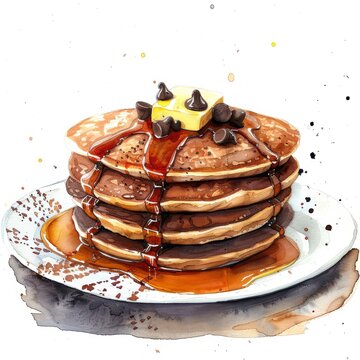recommend clip art: Delicious Breakfast Treat on a White Background Generative AI