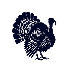 Turkey silhouette Clip art isolated vector illustration on white background
