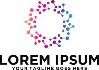 Connect Dots Circle technology logo