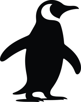 recommend clip art: penguin silhouette isolated on white