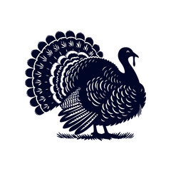 Turkey silhouette Clip art isolated vector illustration on white background