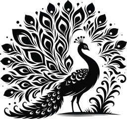 illustration of a peacock