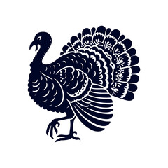 Turkey silhouette Clip art isolated vector illustration on white background