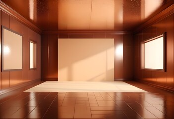 Obraz premium Photo modern style conceptual interior room 3d illustration