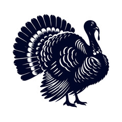 Turkey silhouette Clip art isolated vector illustration on white background