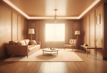 Fototapeta premium Photo modern style conceptual interior room 3d illustration