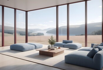 Photo modern style conceptual interior room 3d illustration