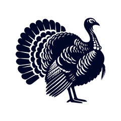 Turkey silhouette Clip art isolated vector illustration on white background
