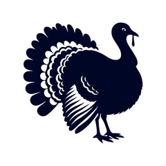 Turkey silhouette Clip art isolated vector illustration on white background