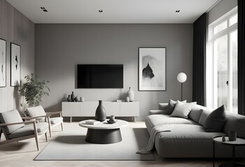 Photo modern style conceptual interior room 3d illustration