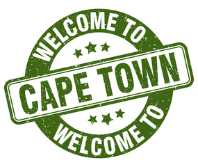 Welcome to Cape Town stamp. Cape Town round sign