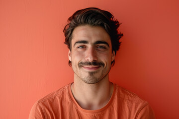 Obraz premium A close up portrait of a young man with a subtle smile
