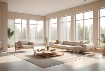 Obraz premium Photo modern style conceptual interior room 3d illustration