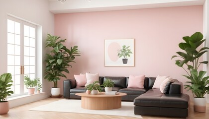 Fototapeta premium Photo modern style conceptual interior room 3d illustration