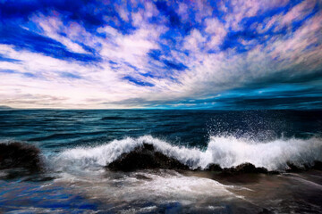 Fototapeta premium waves on the beach