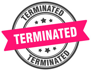 Fototapeta premium terminated stamp. terminated label on transparent background. round sign