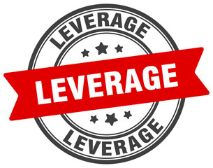 leverage stamp. leverage label on transparent background. round sign