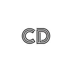 CD, DC, Abstract Letters Logo Monogram. CD logo monogram initials letter concept. DC icon logo design. CD elegant and Professional letter icon design on black background. D C CD DC