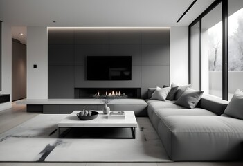 Photo modern style conceptual interior room 3d illustration