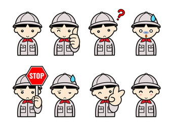 ボーイスカウト男の子　表情セット