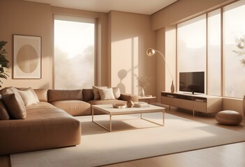 Fototapeta premium Photo modern style conceptual interior room 3d illustration